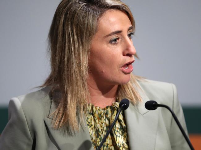 Garriock speaking at a 1974 Socceroos Commemorative Lunch in June, 2024. Picture: Jason McCawley/Getty Images for Football Australia