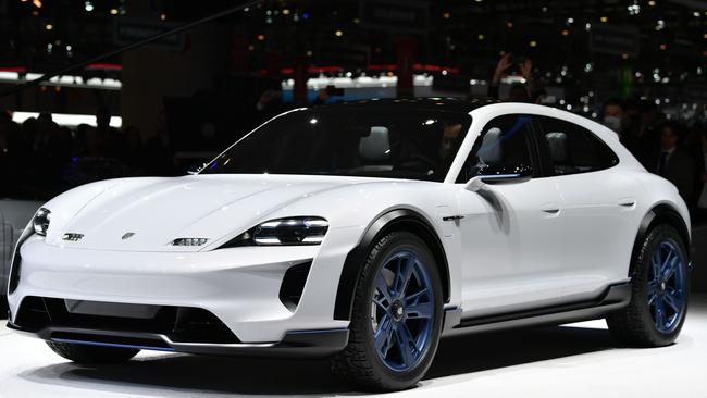 Fast charging: The new Porsche Mission E Cross Turismo concept. Picture: AFP