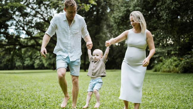 Henry Spletter with parents Aaron and Rachel Spletter. Photo: Zeb Paulger
