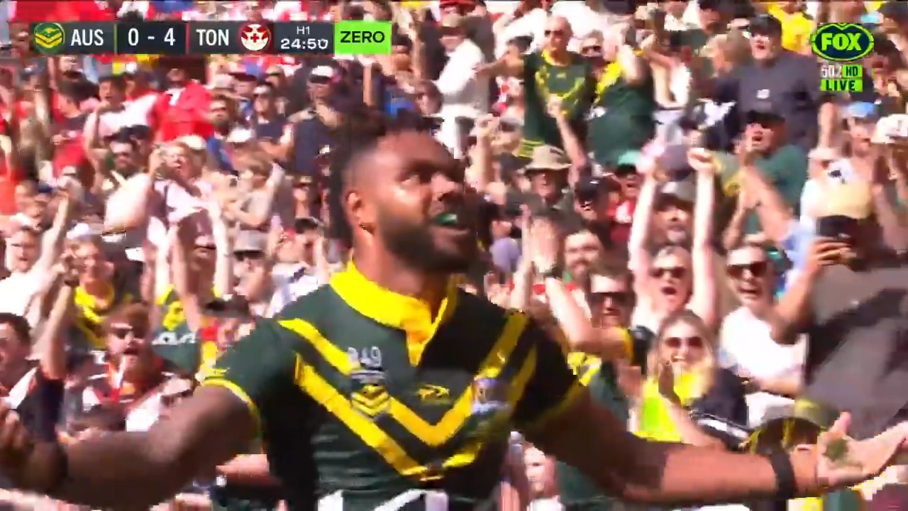 Hammer time for Australia as first try is scored