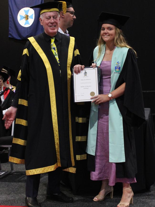 Ruby Robinson graduated with a Bachelor of Education (Primary) at the CQUniversity graduation ceremony in Bundaberg on December 14, 2023.
