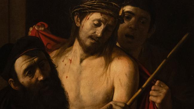 A painting by Italian master Caravaggio, titled Ecce Homo, at the Prado museum in Madrid. Picture: AFP.