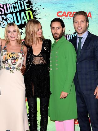 Margot Robbie and Cara Delevingne, Jwith co-stars ared Leto and Jai Courtney attend the Suicide Squad European Premiere.  Picture:  Getty