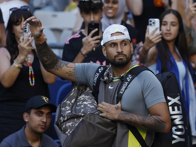 NCA. MELBOURNE, AUSTRALIA. 13th January 2025.   Day 2 Australian Open Tennis at Melbourne Park.   Nick Kyrgios vs Jeremy Chardya at John Cain Arena.  Australian Nick Kyrgios  walks onto court for his 1st round match    .  Picture: Michael Klein