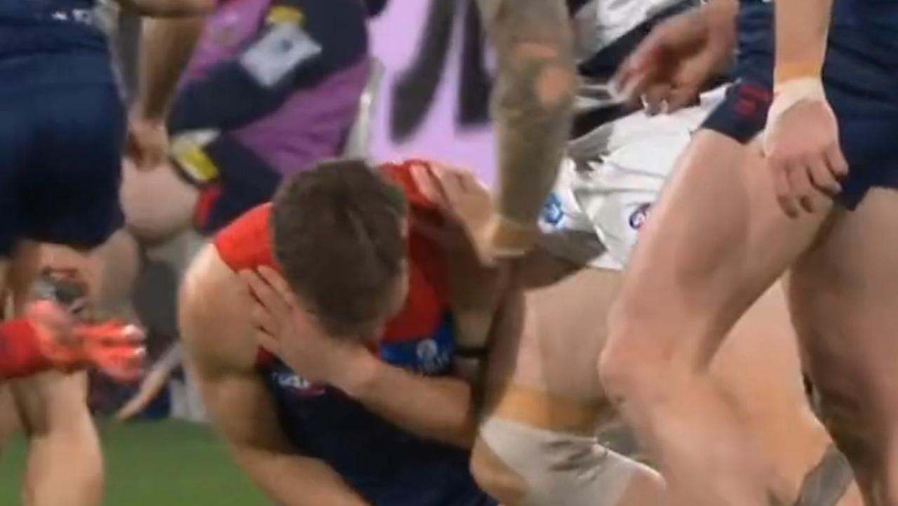 ‘Not a great look’: Geelong’s Tom Stewart slammed for ‘dog act’ on injured player