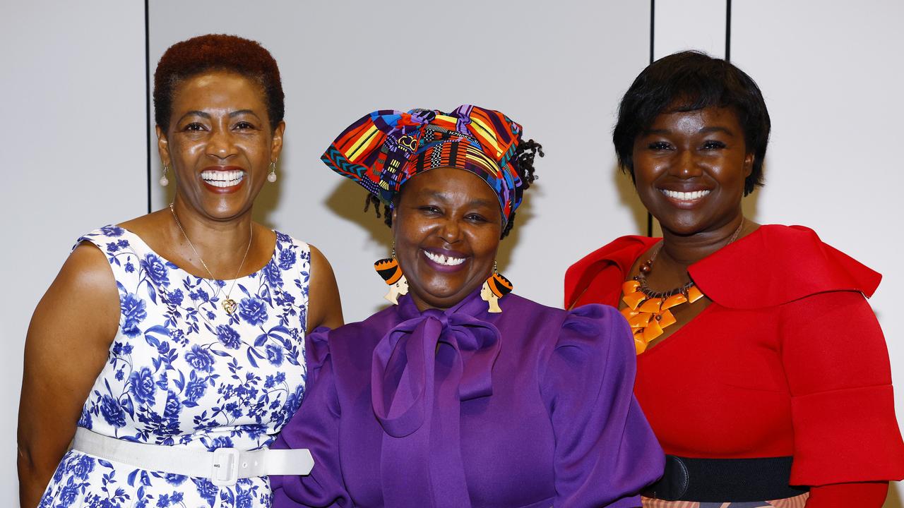 Anna Jones, Terri Lallemand and Wendy Robinson at the Cairns Regional Council's International Women's Day 2024 awards, held at the Cairns Convention Centre. Picture: Brendan Radke