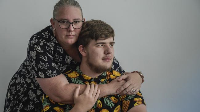 Adelaide mother Rachael Crabb and son Ethan. Picture: Roy VanDerVegt