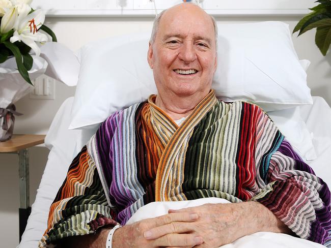 Jones in hospital recovering from his back operation earlier this year.