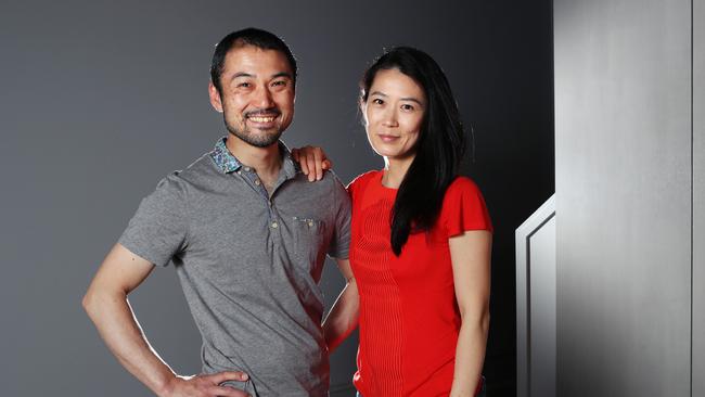 Kazuki and Saori Tsuya in their new Carlton restaurant. Picture: Rebecca Michael