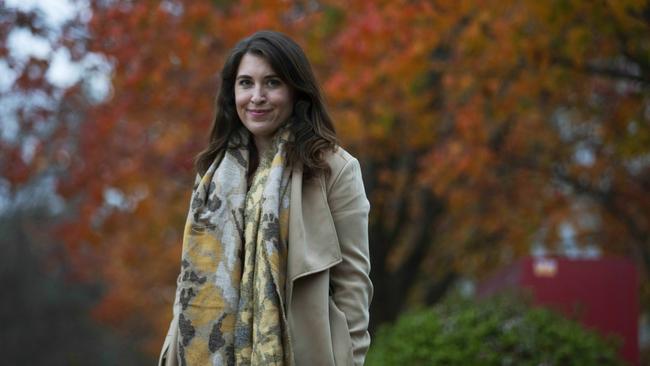 News Corp Australia journalist Annika Smethurst in front of her home in Canberra. Picture: Sean Davey