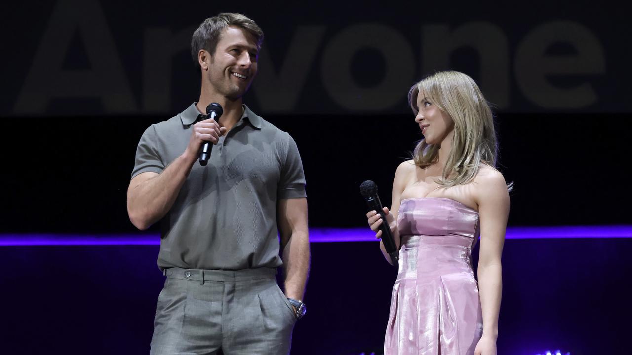 Sweeney jokingly referred to Powell as ‘Top Gun’ on stage. Picture: Kevin Winter/Getty Images for CinemaCon