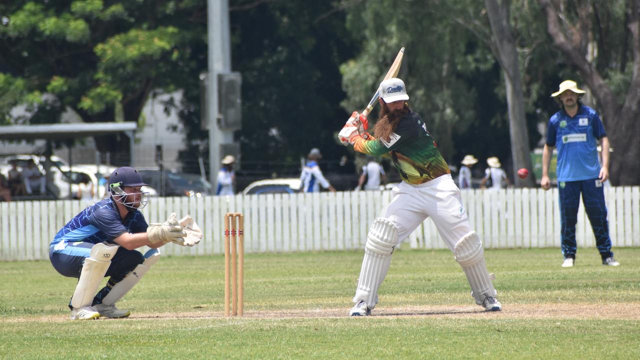 The Four Skins versus Got the Runs (first grade turf) at Rockhampton Cricket's Country Carnival on January 25, 2025.