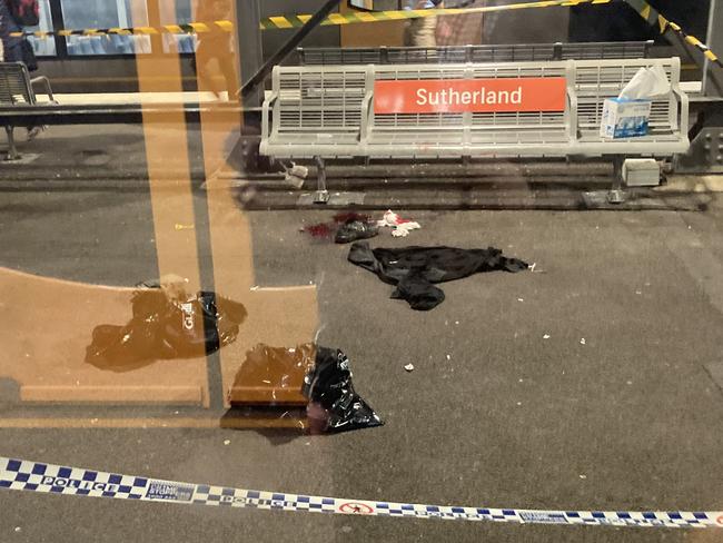 Emergency services attended Sutherland train station around 2pm on Monday June 20 following reports an injured man had been located. Sutherland Shire Police officers were told a 41-year-old man was found on a platform with a stab wound to his leg. Picture: Supplied