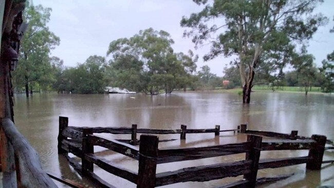 The Australiana Pioneer Village in Wilberforce, first established as a settlement in 1797, has been inundated with floodwaters. Picture: Helen Scotland