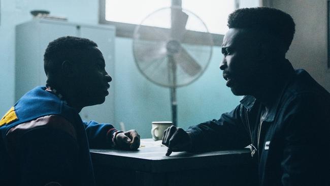 Caleel Harris as Young Anton McCray and Michael K. Williams as Bobby McCray in a scene from When They See Us. Picture: Netflix