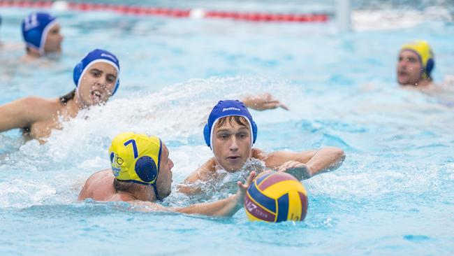 Pat Flanagan (left) of Sunshine Coast FBRD and Luke Buton of Gold Coast Gold. Picture: Kevin Farmer