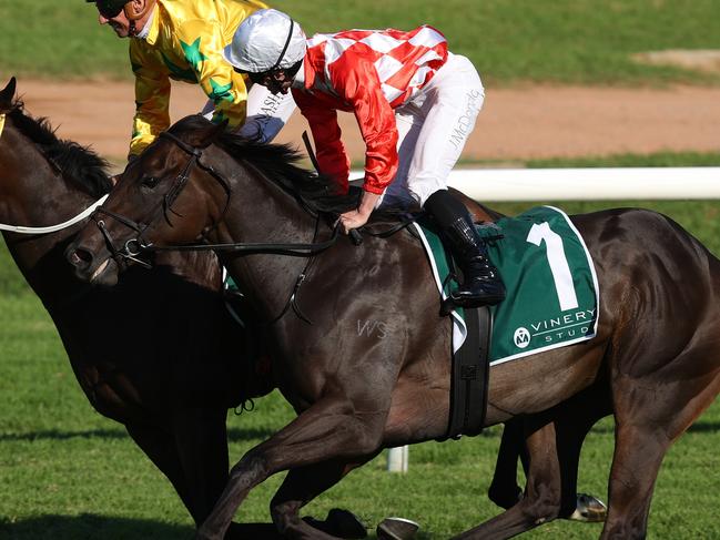 SYDNEY, AUSTRALIA - MARCH 30: James McDonald riding Orchestral wins during Sydney Racing at Rosehill Gardens on March 30, 2024 in Sydney, Australia. (Photo by Jason McCawley/Getty Images) (Photo by Jason McCawley/Getty Images)