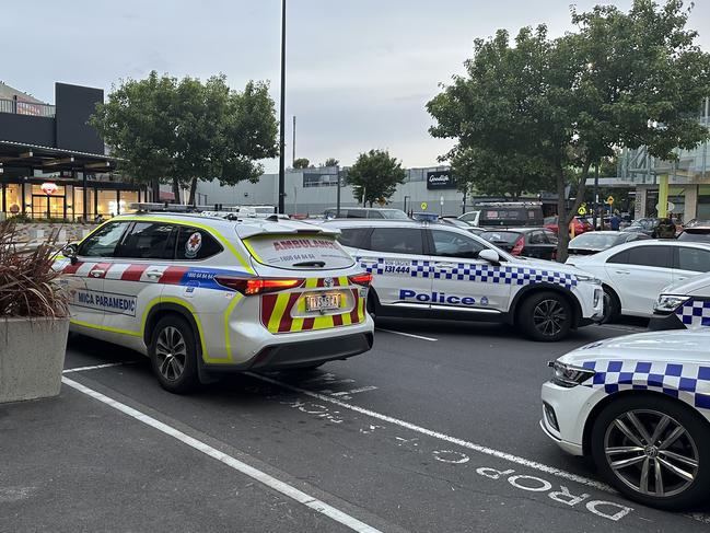 Police were called to Watergardens shopping centre in Taylors Lakes around 7pm on Wednesday to reports a young male had been stabbed. Picture: Rebecca Borg.