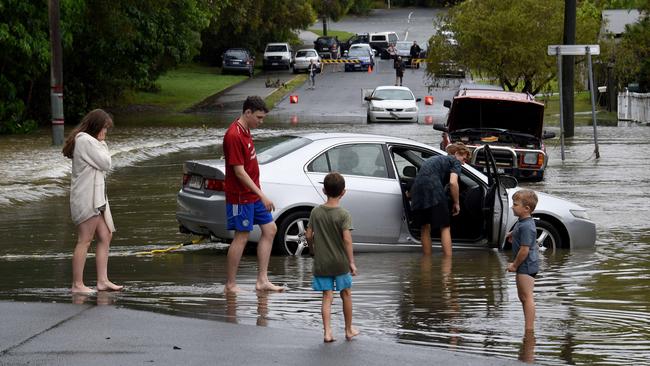 Flooding at Baratta Street Southport on the Gold Coast. Photo: Steve Holland