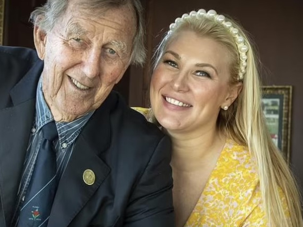 Sally Singleton-Hawach with her father, adman John Singleton.