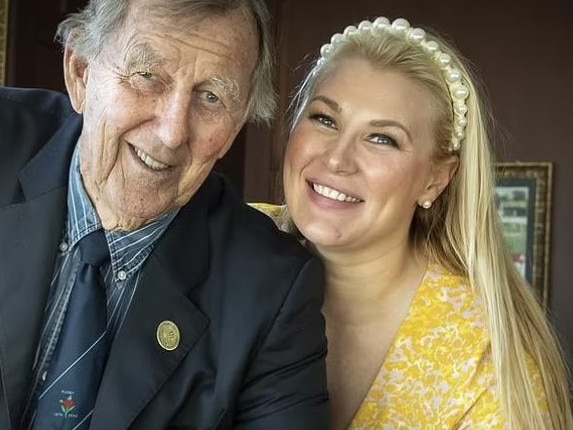 Sally Singleton-Hawach with her father, adman John Singleton.