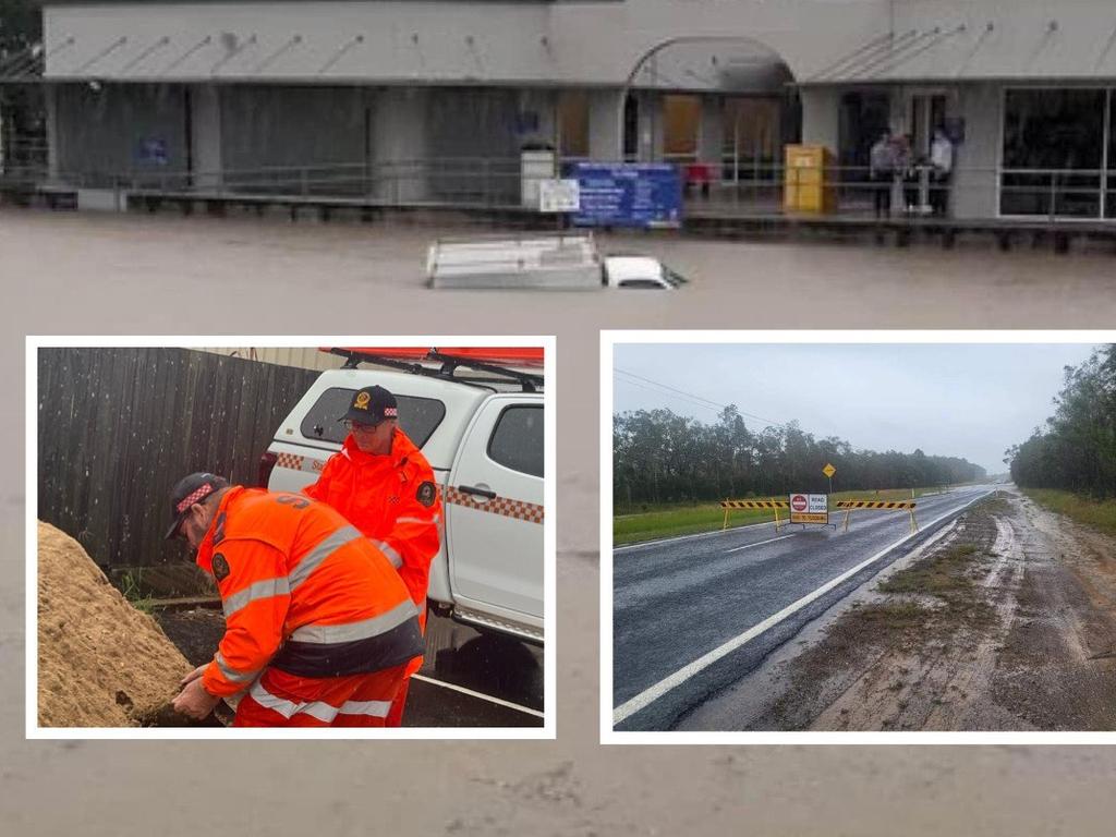 Flash flooding has hit the Fraser Coast as heavy rainfall hit the region.