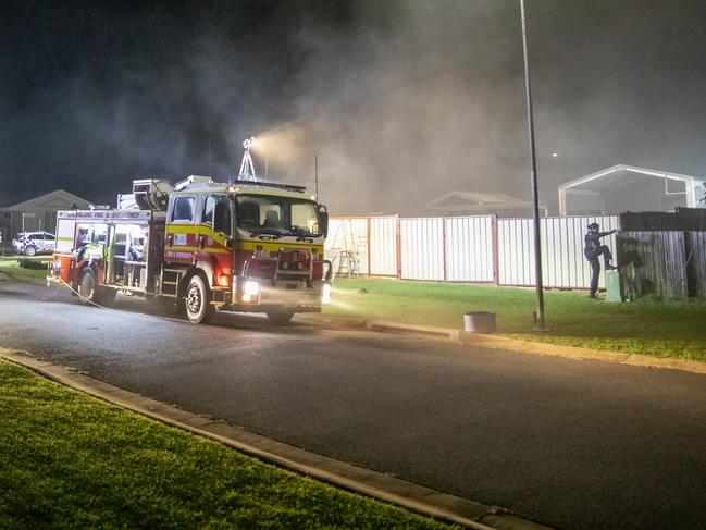 Scene of a siege and house fire in Kirsten Close, Gracemere, on March 19, 2022.