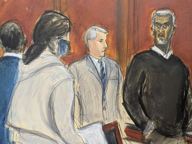 Sean ‘Diddy’ Combs stands and looks at jurors as they file into the jury box at the start of jury selection. Picture: Elizabeth Williams via AP