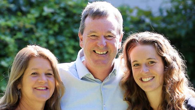 Neale Daniher with his wife, Jan, and daughter Bec. Picture: Aaron Francis