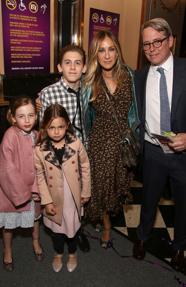 The Broderick-Parker’s step out for the after-party of Charlie and the Chocolate Factory in NYC.