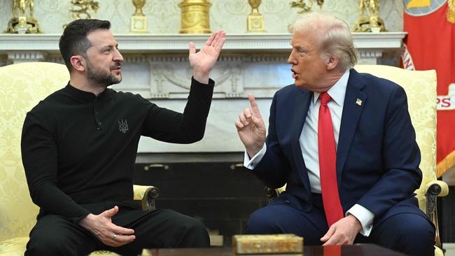 Ukraine's President Volodymyr Zelensky and US President Donald Trump openly clashed in the White House. Picture: AFP