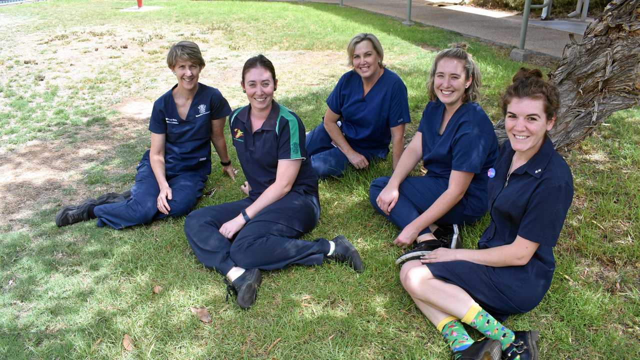 Carolyn Farndon, Maddison Gunther, Tracey Hansen, Lucy Foley and Kelsey Brumpton. Picture: Jorja McDonnell