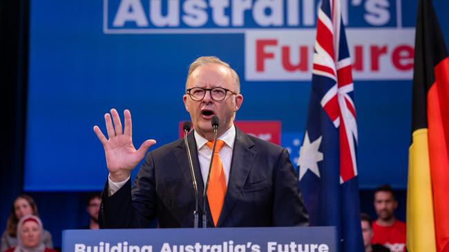 Prime Minister Anthony Albanese said Australia’s future would be “darker, meaner, (and) nastier) under Opposition Leader Peter Dutton. Picture: Jason Edwards / NewsWire