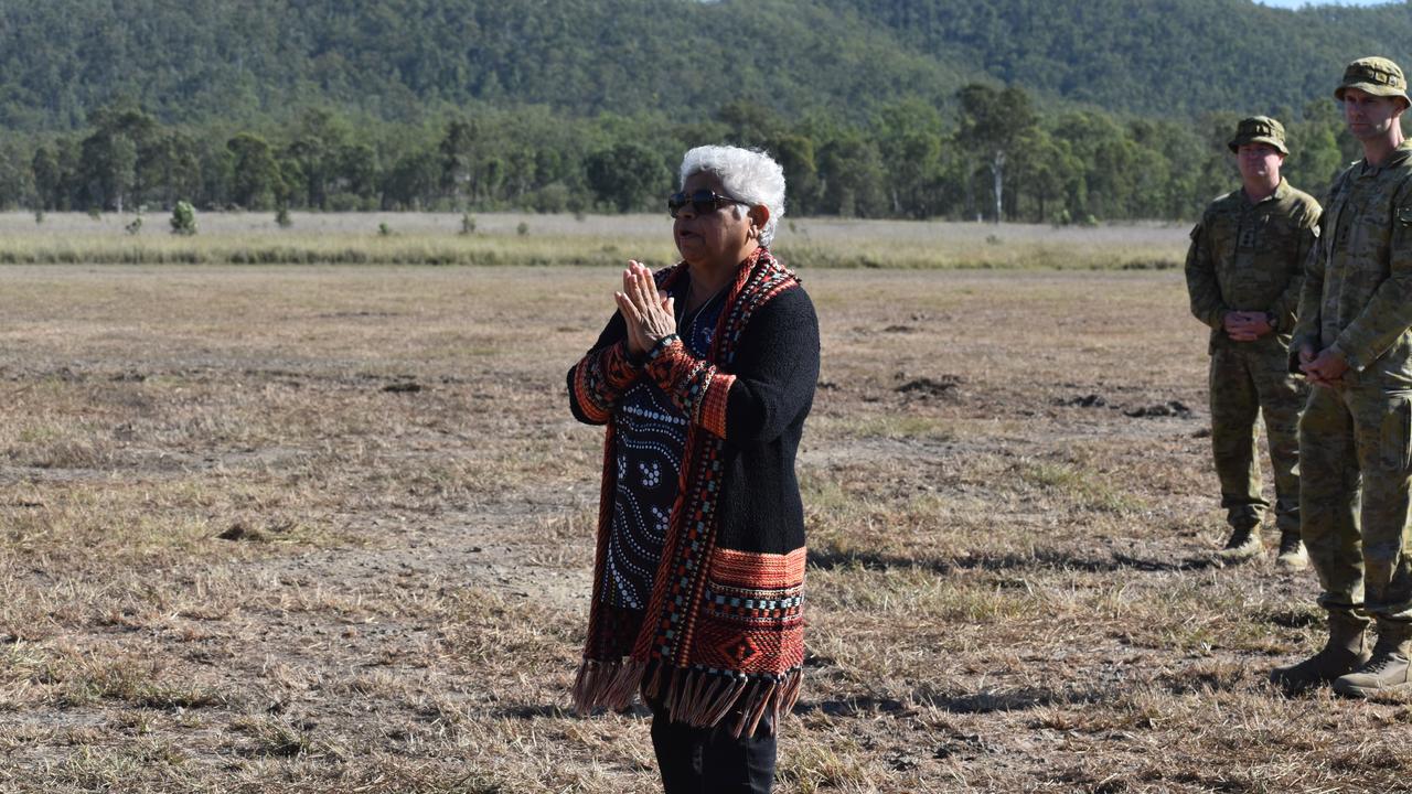 Darumbal Aunty Nicky Hatfield conducting a Welcome to Country at the Shoalwater Bay Training for Exercise Diamond Walk 2021.