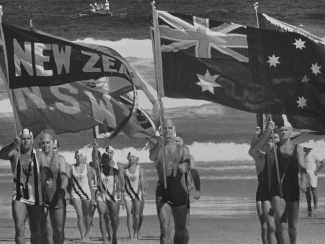 Surf carnival at Bondi in 1954 during Queen Elizabeth’s visit.