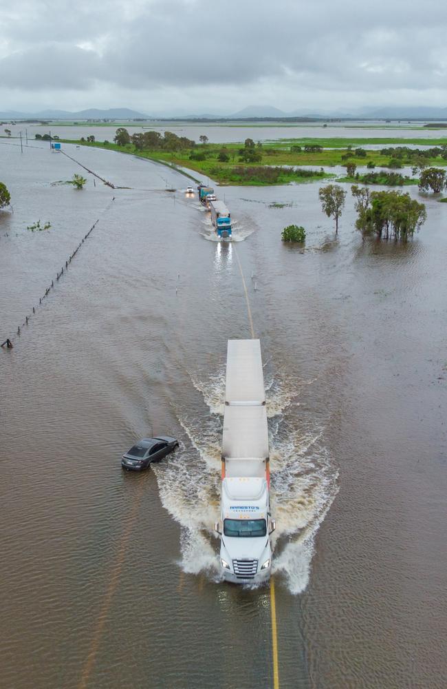 The extent of flooding between Mackay and Proserpine on Saturday after massive rainfall figures in the area. Picture: Daniel Hair/Severe Weather Australia.