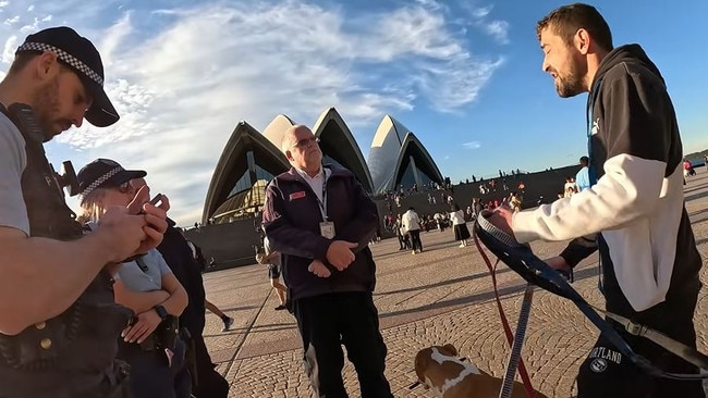 Opera House security also got involved in the arrest. Picture: YouTube