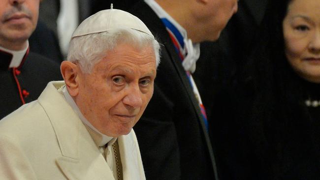 Pope Emeritus Benedict XVI pictured at a papal consistory for the creation of new Cardinals at St. Peter's basilica in Vatican. in 2015. Andreas Solaro / AFP.