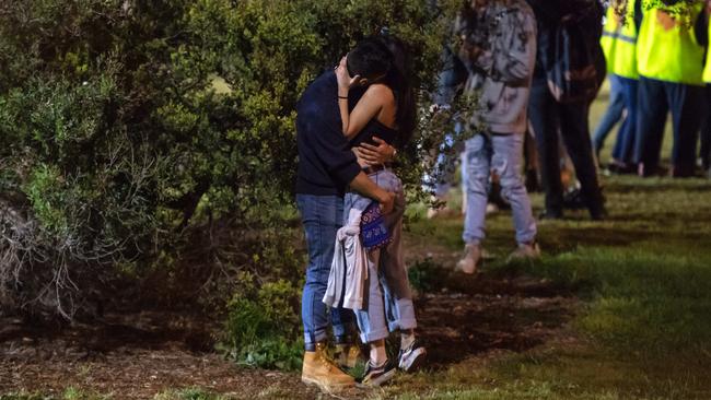 Two teenagers make out in the bushes. Picture: Jason Edwards