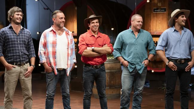 Country lads: Harry Robertson (left) and fellow farmers Nick, Sam, Neil and Alex star in Channel 7's new season of <i>Farmer Wants A Wife</i>. Picture: Channel 7