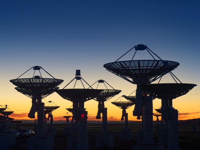 Observatory antenna in the sunset. Generic space station picture. iStock.