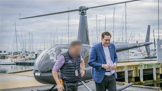 David Collard exploring Geelong by chopper Picture: Supplied