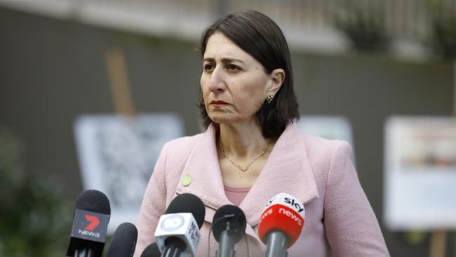 Premier Gladys Berejiklian shut schools earlier this year, a decision which had wide-ranging consequences. Picture: Damian Shaw