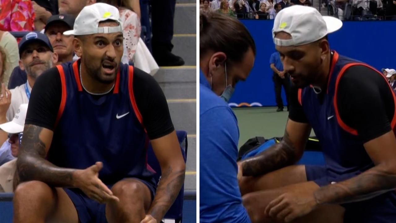 Nick Kyrgios was hurt in the match.