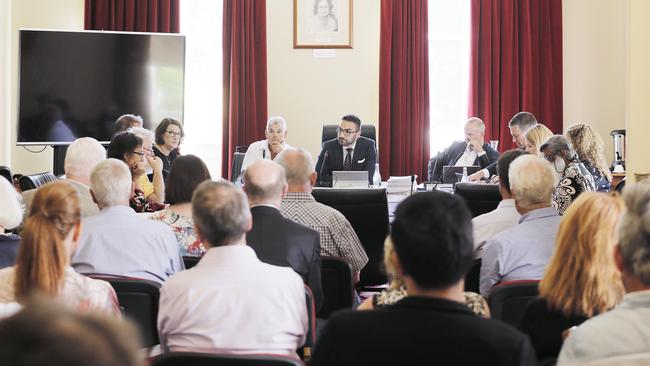 The bulk of the public gallery at the Hobart City Council planning committee meeting were anti-high rise. Picture: MATHEW FARRELL