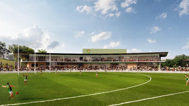 The Tasmanian Football Club High Performance Centre will be located at Kingston. Artist impression of the site. Picture: Supplied