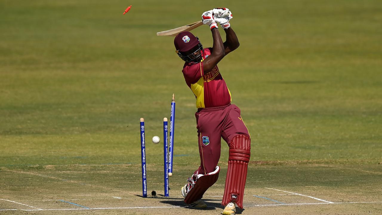 There was one thing Kevin Sinclair forgot to do. Photo by Alex Davidson-ICC/ICC via Getty Images