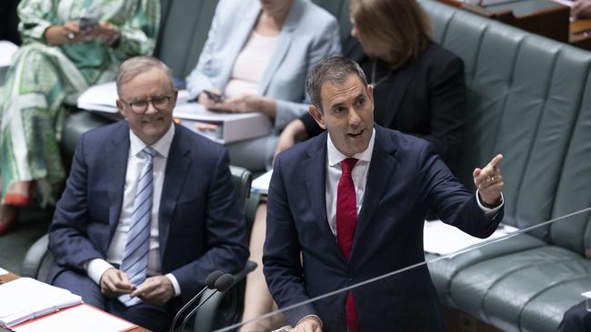 Anthony Albanese, with Treasurer Jim Chalmers during Question Time, has turned orthodoxy on its head since his elevation. Picture: NCA NewsWire / Gary Ramage