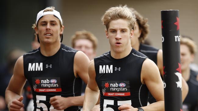 Dylan Stephens during the 2km time trial during the 2019 AFL Draft Combine Picture: Dylan Burns/AFL Photos