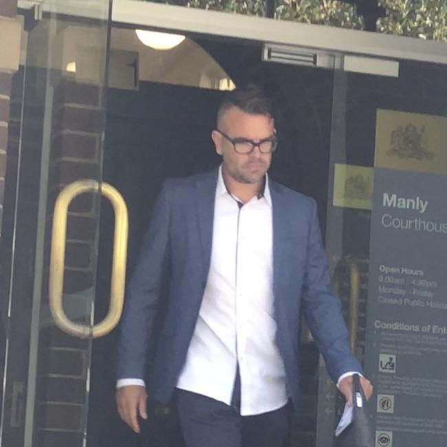 Jeduthun McMillan, 39, a boat repairer of Mona Vale, leaving Manly Local Court on Wednesday. Picture: Manly Daily